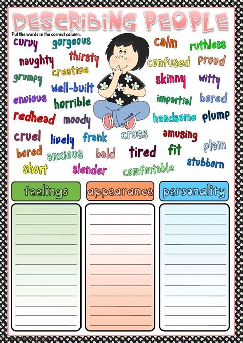 Free Adjectives Worksheets