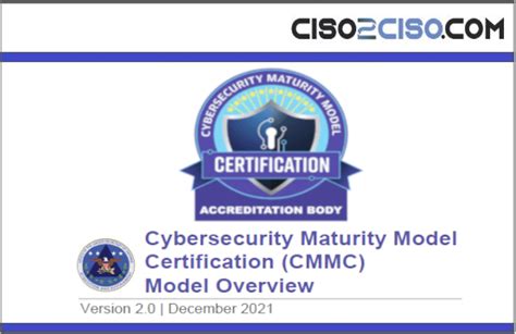 Cybersecurity Maturity Model Certification Cmmc Model Overview