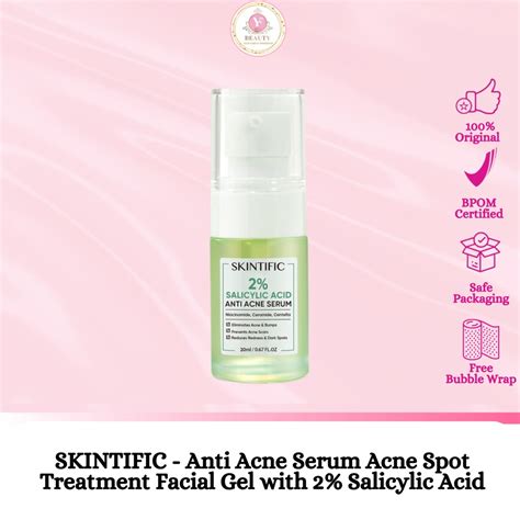 Jual Yf Beauty Skintific Anti Acne Serum Acne Spot Treatment Facial Gel With 2 Salicylic Acid