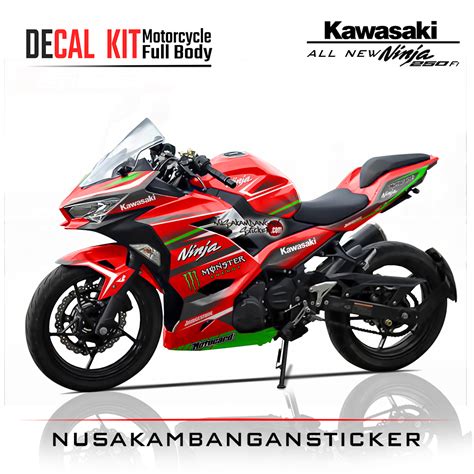 Decal Stiker Kawasaki All New Ninja 250 Fi Monster Merah Sticker Full