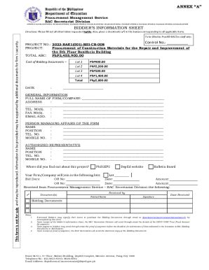 Fillable Online Procurement Of Construction Materials For The Repair