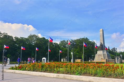 jose rizal statue monument  rizal park  manila philippines stock