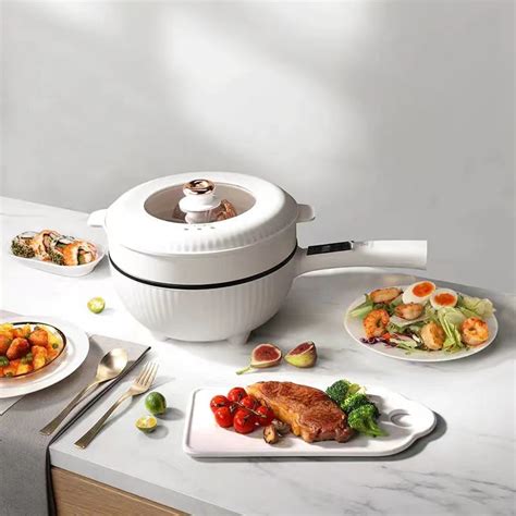 Pue Multi Electric Cooking Pot Cooker 4L Electric Hot Pot With Stay Cool Handle Multi Cooker