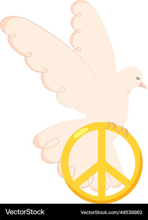 Peace dove and symbol Royalty Free Vector Image