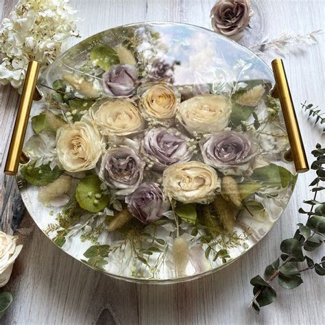 Bouquet Preservation Inch Round Resin Custom Bridal Bouquet Tray