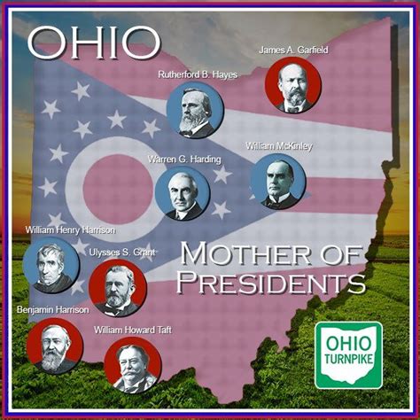 an image of a map with presidents in the united states and ohio on it's ...