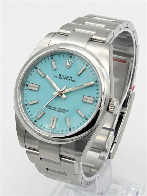 Rolex Oyster Perpetual 41mm Stainless Steel Turquoise Blue Tiffany Dial