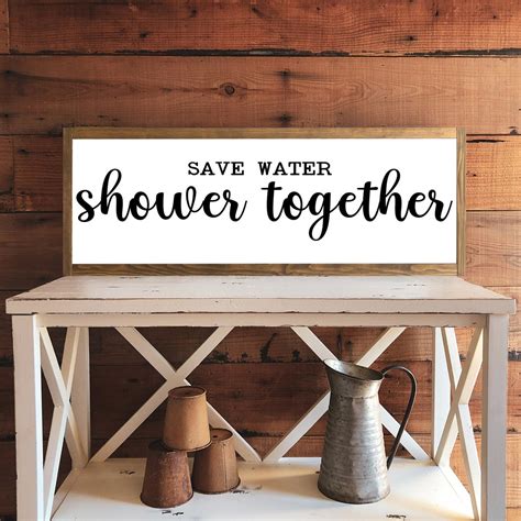 Save Water Shower Together Sign Bathroom Wall Decor Funny Bathroom