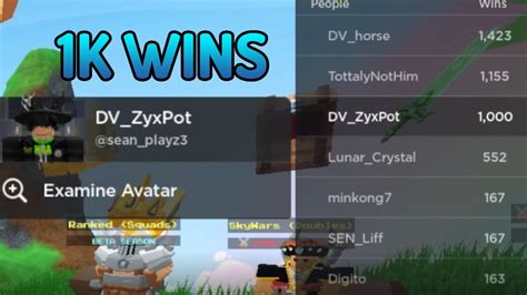 Reaching 1K Wins In Roblox Bedwars YouTube