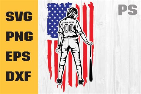 Us Softball Player Svg Softball Cut Graphic By Ilukkystore Creative