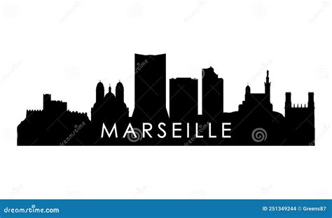 Marseille Skyline Horizontal Banner Vector Illustration