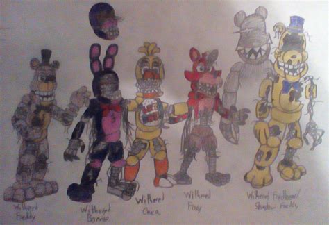 Stylized Withered Animatronics Rfivenightsatfreddys