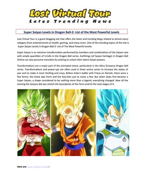 Super Saiyan Levels in Dragon Ball-Z- List of the Most Powerful Levels ...