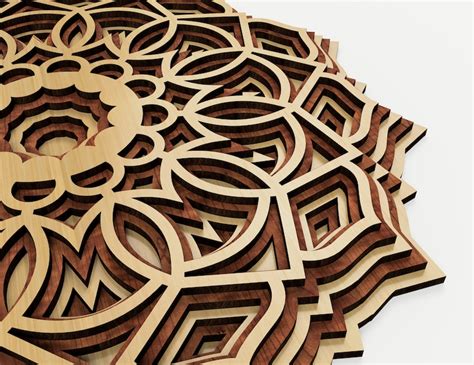 Laser File Panel Mandala Laser Cut Files Svg Dxf Vector Etsy