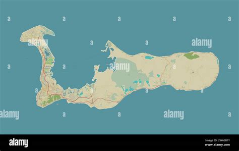 Grand Cayman - Cayman Islands outlined on a topographic, OSM ...