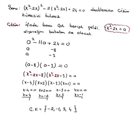 Dereceden Denklemler Ve E Itsizlikler Km Sorular