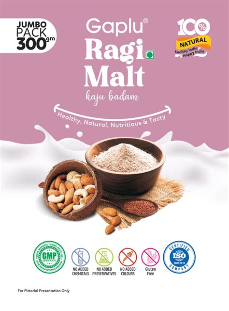 Gaplu Ragi Malt Kaju Badam Gm Jumbo Pack Gaplu Ragi Malt