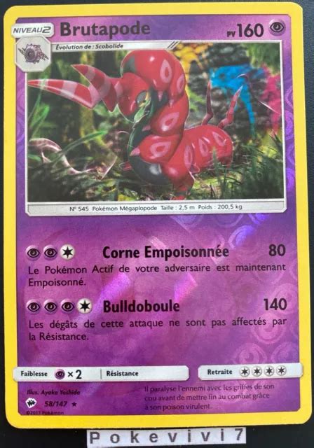 Carte Pokemon Brutapode 58147 Rare Reverse Soleil Et Lune 3 Sl3 Fr