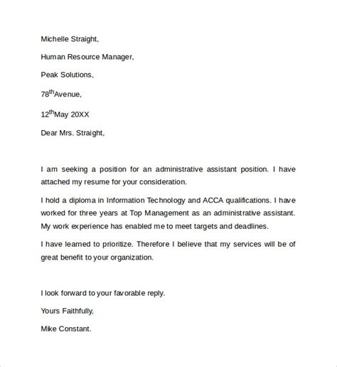 FREE 7 Sample Administrative Assistant Cover Letter Templates In PDF