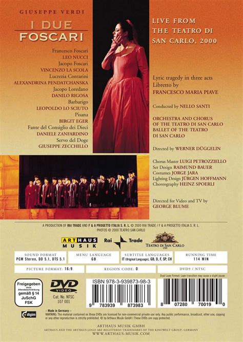 Giuseppe Verdi I Due Foscari Dvd Jpc