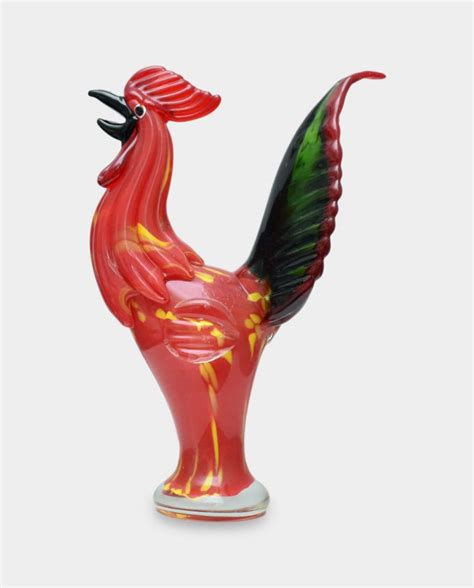 Glass Figurine Murano Style Big Rooster Great Home Decor Free Shipping