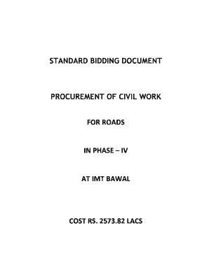 Fillable Online Hsiidc Etenders Standard Bidding Document Procurement