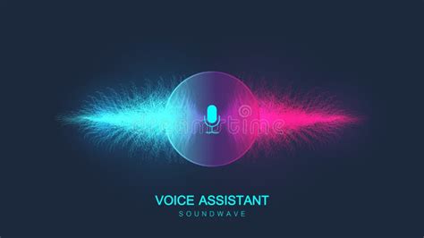 Voice Assistant Concept Vector Sound Wave Voice And Sound Recognition Equalizer Wave Flow