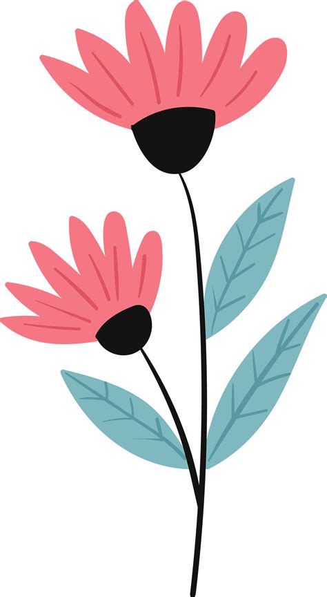 Light Pink Color Flower Vector Flower Drawing Print Design Art