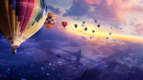 Hot Air Balloon Art Wallpaper