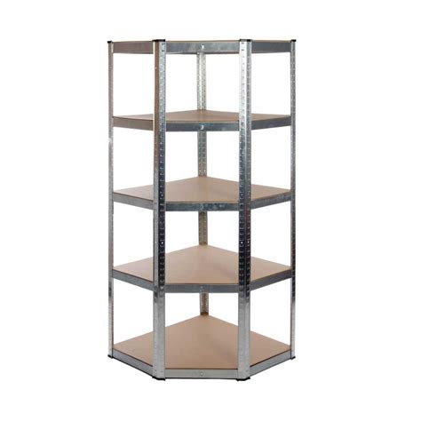 Galvanised Garage Corner Shelving Unit Kg Boltless Parkerbrand