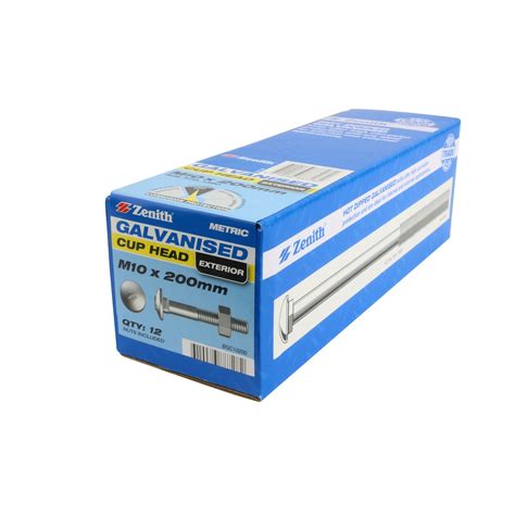Zenith M X Mm Hot Dipped Galvanised Cup Head Bolts And Nuts Pack Rissamelt