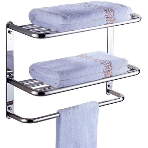 Wall Mounted Bathroom Towel Rack Bar Hotel Home Clothes Towel Storage