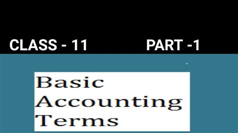 Basic Accounting Terms Class 11 Part 1 Accounts Priya Jindal Classes Youtube