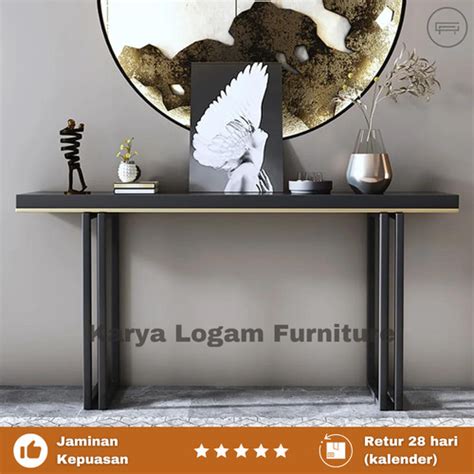 Jual Console Table Minimalis Modern Meja Konsol Rangka Besi Dan