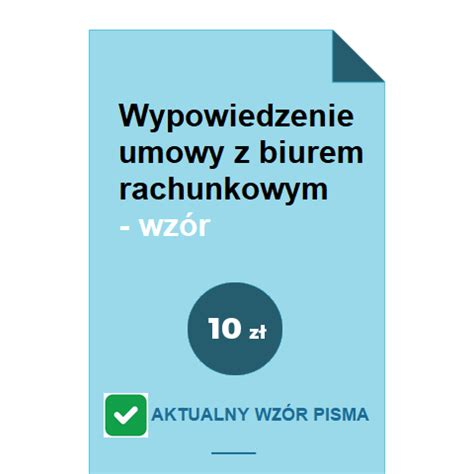 Wypowiedzenie Umowy Z Biurem Rachunkowym Wz R Pobierz