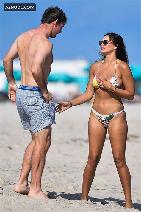 Brooks Nader Wearing A Printed Bikini In Miami Beach Aznude