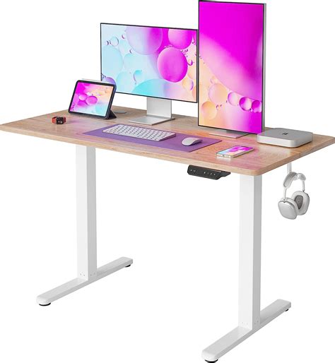 FEZIBO Bureau debout électrique réglable en hauteur 122 x 61 cm