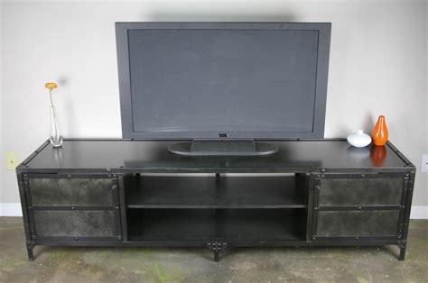 Steel Media Console Open Middle Combine 9 Industrial Furniture