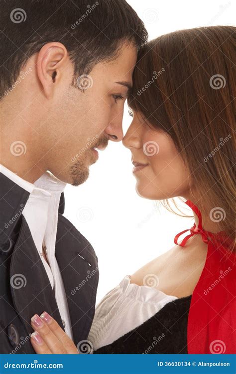 Couple Heads Close Look into Eyes Stock Photo - Image of expression ...