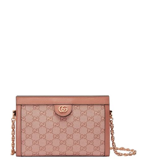 Gucci Pink Small Canvas Ophidia Gg Shoulder Bag Harrods Uk