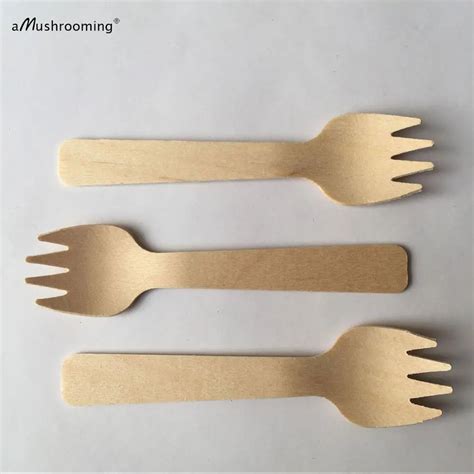 5000 Wooden Disposable Spork Food Grade Wooden Small Forks Party