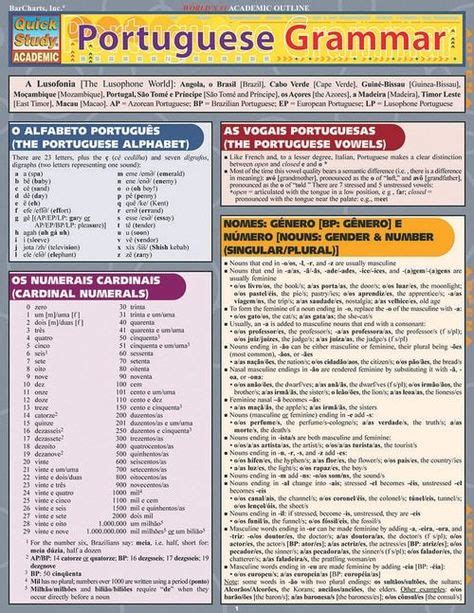 Quickstudy Portuguese Grammar Laminated Study Guide Portuguese