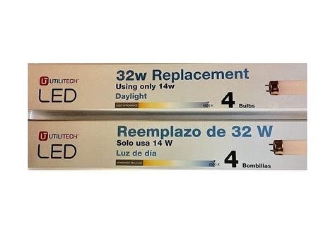 Utilitech 4 Pack 32w Equivalent Bright White T8 Led Tube Light Bulb New