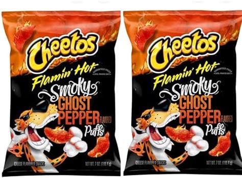 Amazon Cheetos Flamin Hot SMOKY GHOST PEPPER Flavored PUFFS Oz