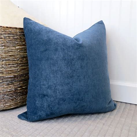 Blue Velvet Pillow Cover Throw Pillow Pillow Sham Euro - Etsy