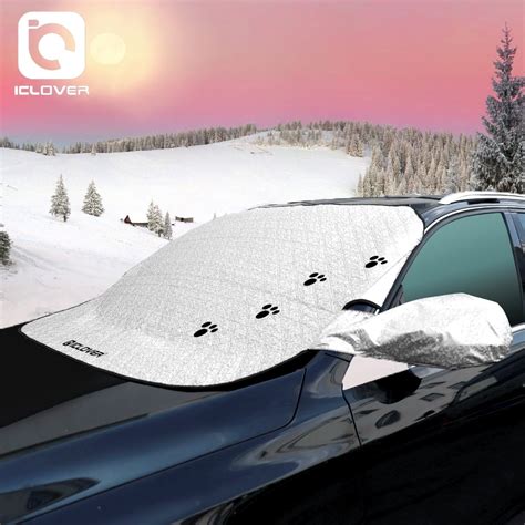 Iclover Winter Snow Cover And Car Windshield With Magnetic Edge Shade Ice Frost Sun Rain Resistant