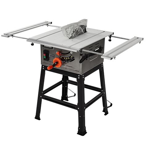 Table Saw 10inch 15a 5000rpm Portable Table Saw With Stand And Safety Switch Push Stick 90