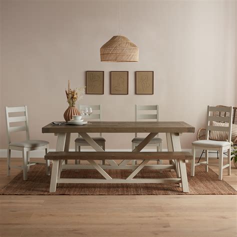 Modern Farmhouse Extendable Dining Table Set 2m