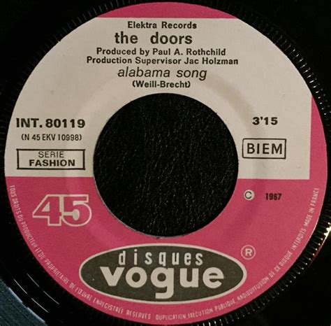 The Doors – Alabama Song (1967, Vinyl) - Discogs