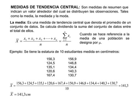 Unidad Medidas De Tendencia Central Y Dispersi N Ppt